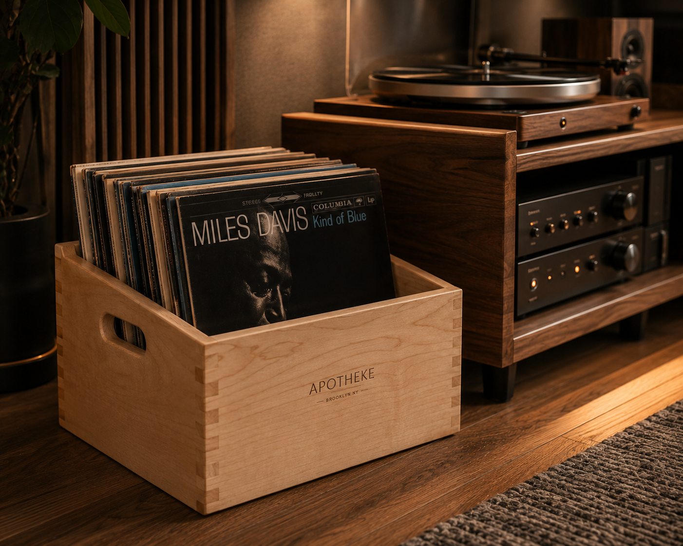 Maple Turntable Storage Crate